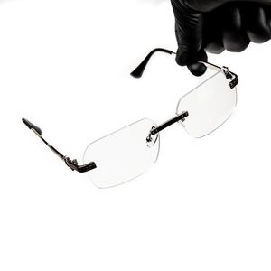 Men's  Silver Wire Frame Rimless Clear Lens Elegant Hip Hop Fashion Glasses
